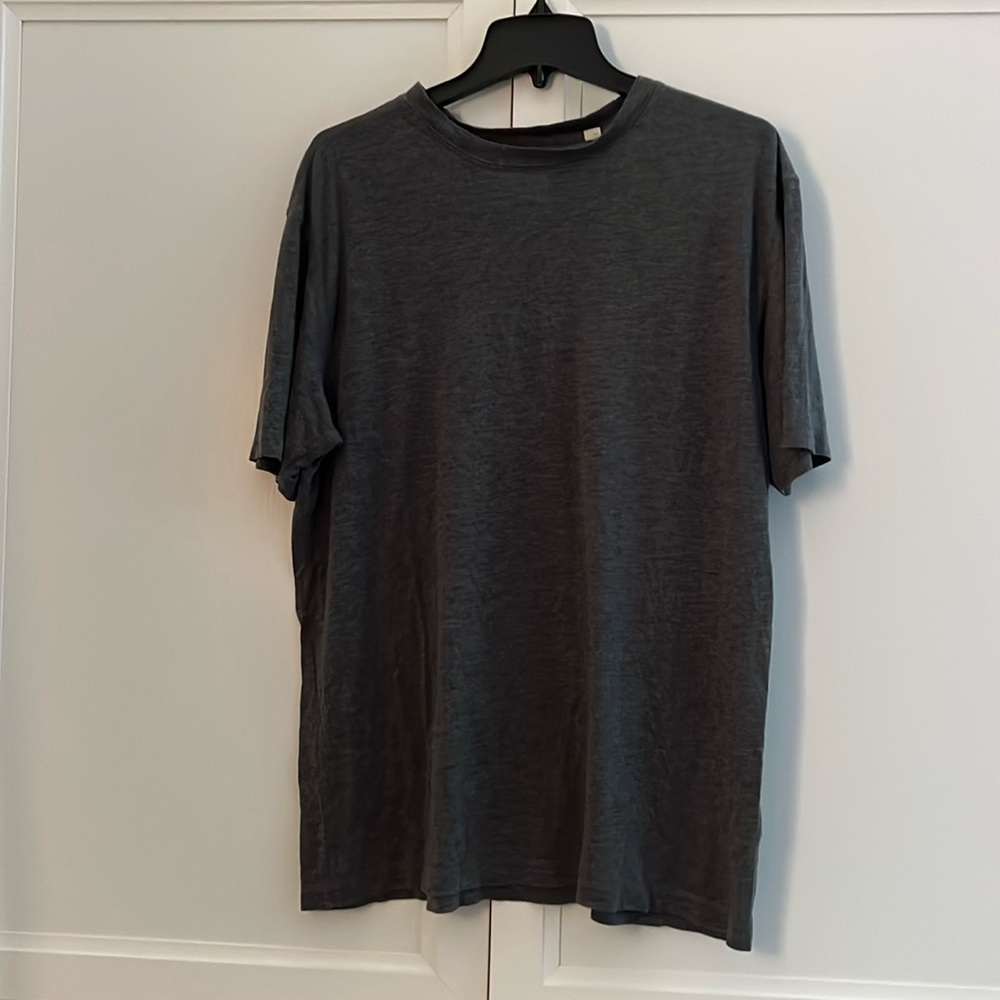 American Essentials Lounge Heathered Gray SS crew neck Tee, X Large